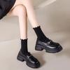 Pedaling Platform Small Leather Shoes for Women's Autumn New Women's Mary Jane Single Shoes Trend
