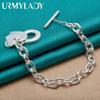 Bracciale con Ciondolo Doppio Cuore in Argento Sterling 925 per Donne Gioiello Charm per Festa di Matrimonio