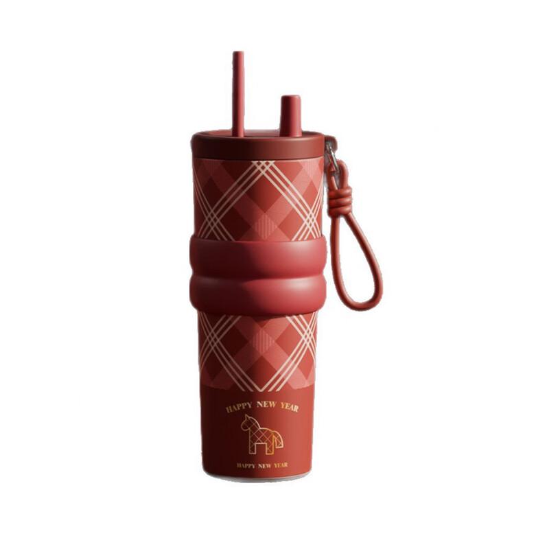 

Chic Ceramic Insulated Tumbler with Straw