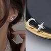 Nouvelles Boucles d'Oreilles Longues Asymétriques à Franges Pentagramme pour Femmes Exquises Boucles d'Oreilles Planète Strass Bijoux de Mariage Fête