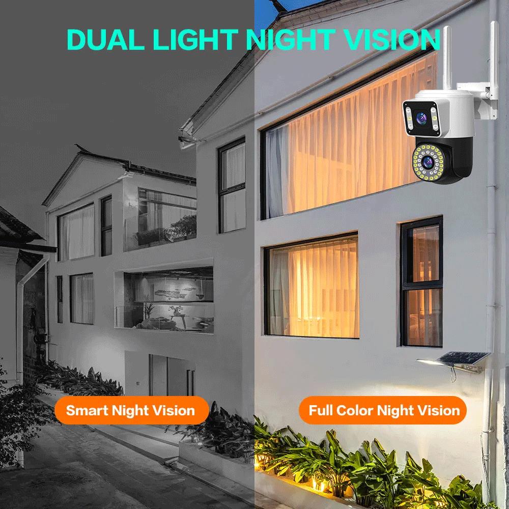 4K 8MP Wifi Surveillance Camera Tuya Dual Lens 10X Digital Zoom AI Human Detect Cam Wireless Outdoor Security PTZ IP Cameras
