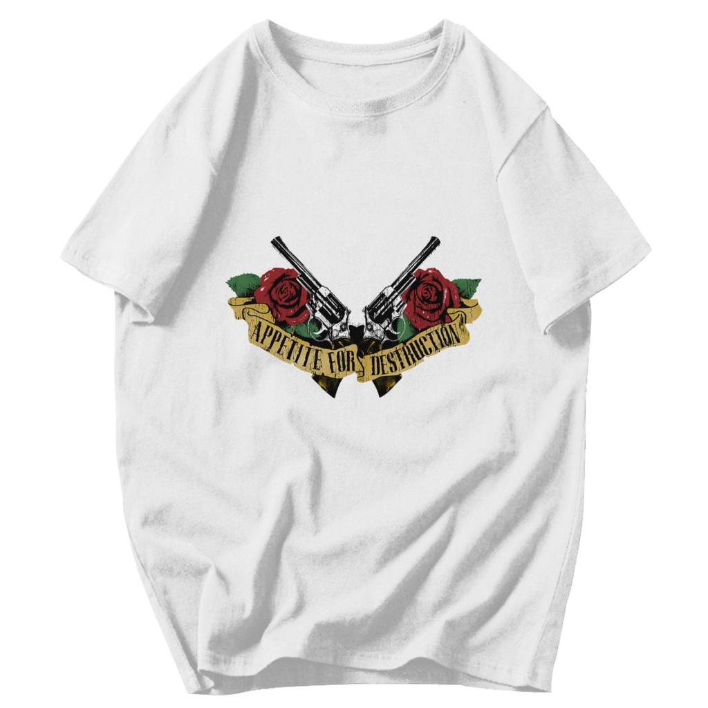 Men T Shirt Guns N Roses Band Fans Gifts Y2K Graphic Tees Unisex Clothing T Shirts
