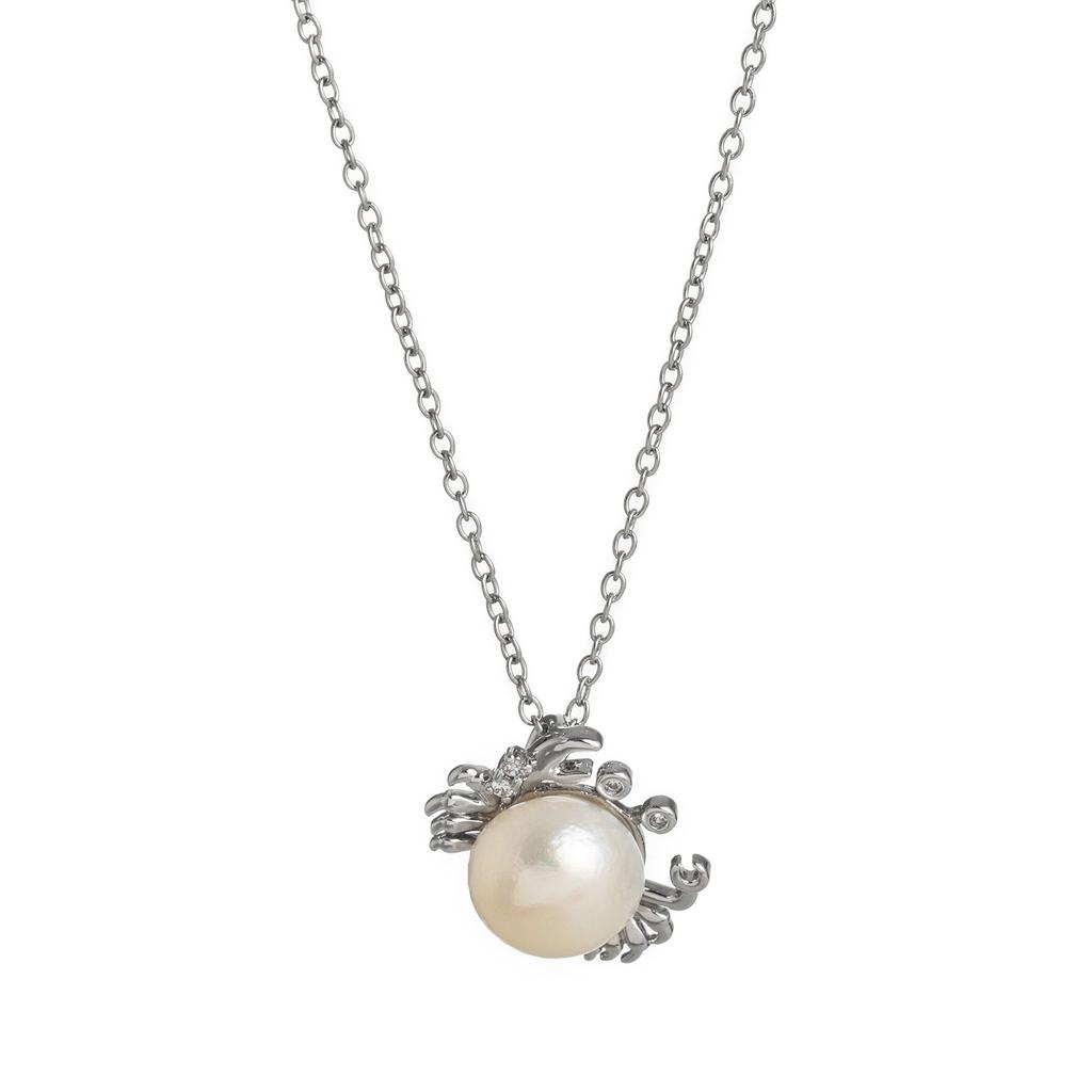 Baroque Little Whale Necklace, Special-Shaped Pearl, Marine Life Pendant, Collarbone Chain, Small Fish Stud Earrings Set, Color Retention.