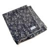 Women's Retro Floral Silk Cotton Scarf: Black Rice Square, Hair Band, Neck Warmer, Headscarf - Spring/Summer.
