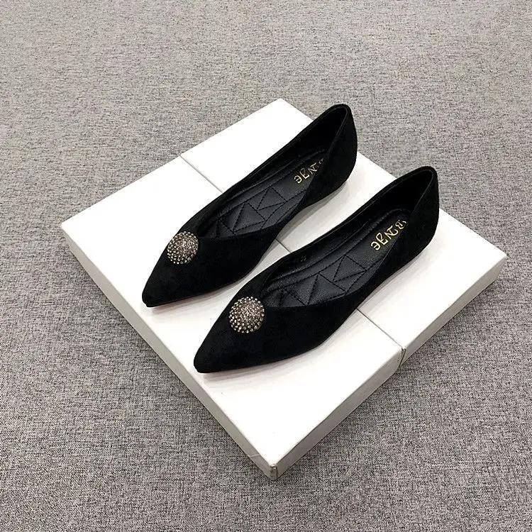 

Зеленые туфли с острым носком на низком каблуке, элегантные женские 2024, черные мокасины, женская летняя обувь, обычная кожа, повседневный шик, точка 34