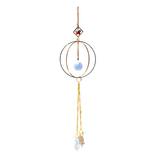 Pegador de Sol de Cristais Coloridos, Pegador de Sol Pendurado com Corrente, Ornamento de Sino de Vento com Bolas de Cristal para Janela Casa Jardim Dia de Natal Festa Casamento