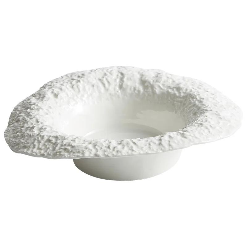 pattern straw hat bowl pasta  ceramic salad  domestic mushroom soup plate deep  senior sense club dinner plate