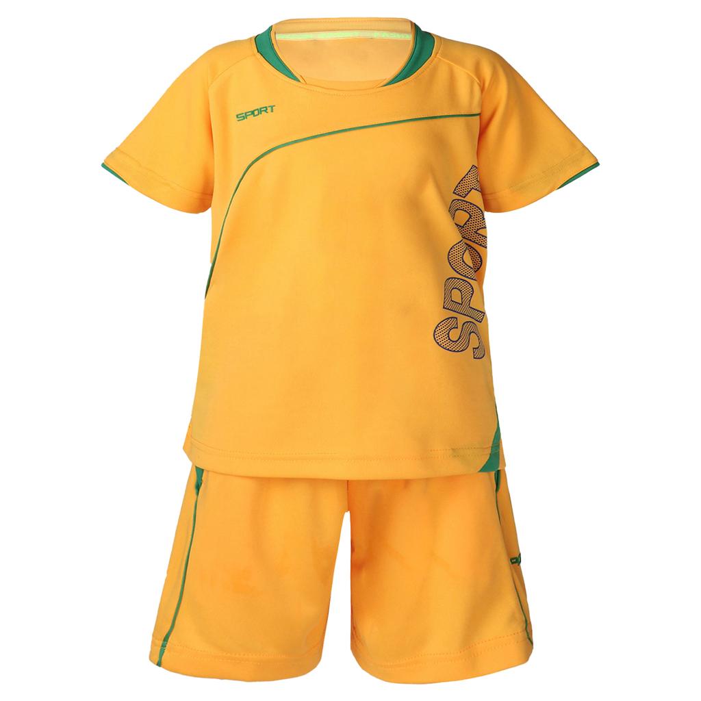 Combinaison de Sport pour enfants garçons, 2 pièces, haut à manches courtes et col rond avec cordon de serrage, ensemble Short et haut à nouer soi-même