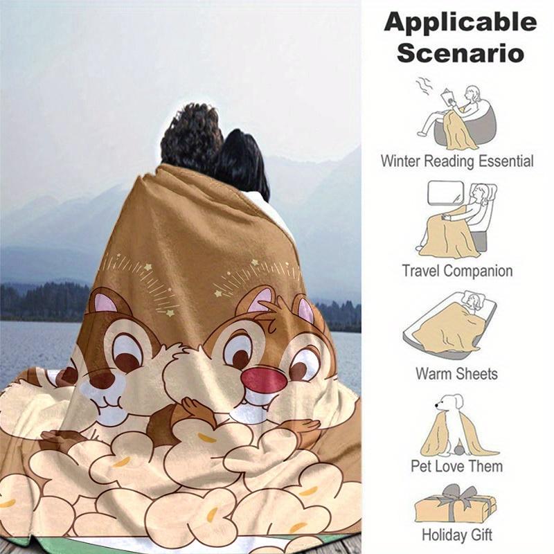 1pc,"Charming Chip 'n Dale Blanket Perfect for Home Decor, Couch Cover, Outdoor Use, Travel , Office Nap