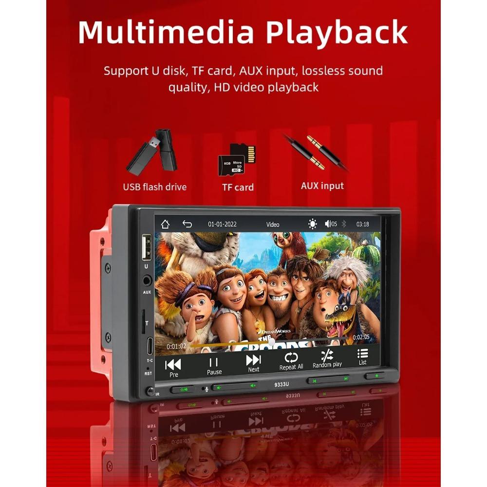 TOYOUSONIC 2 Din Autoradio Car Radio USB TF FM BT Type-C Carplay Android Auto Audio 7 Inch Touch Screen MP5 Multimedia Player