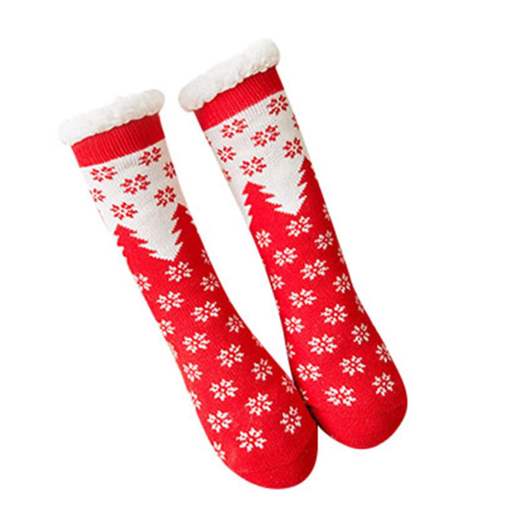 Christmas Women Cotton Socks Print Thicker Anti-slip Floor Socks Carpet Socks
