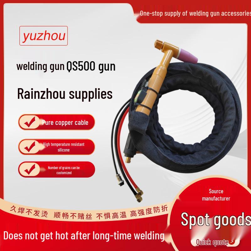QQ500 Air-Cooled Argon Arc Welding Gun with Nut Interface & QS500 Water-Cooled Gun Head Accessories