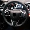 For Honda Civic 2016- CR-V CRV 2017- Carbon Fiber Steering Wheel Cover Molding Trim Frame Sticker Interior Accessories