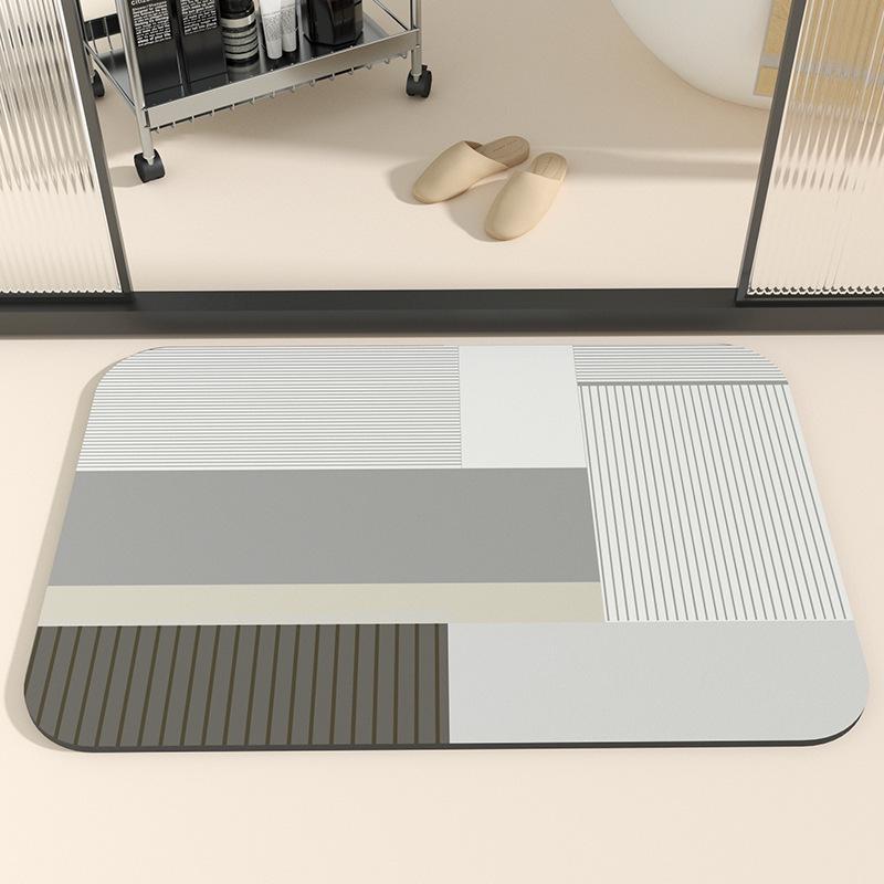 Geometric Diatom Mud Bathroom Mat - Dirt & Wear Resistant, Easy-to-Clean, In Stock