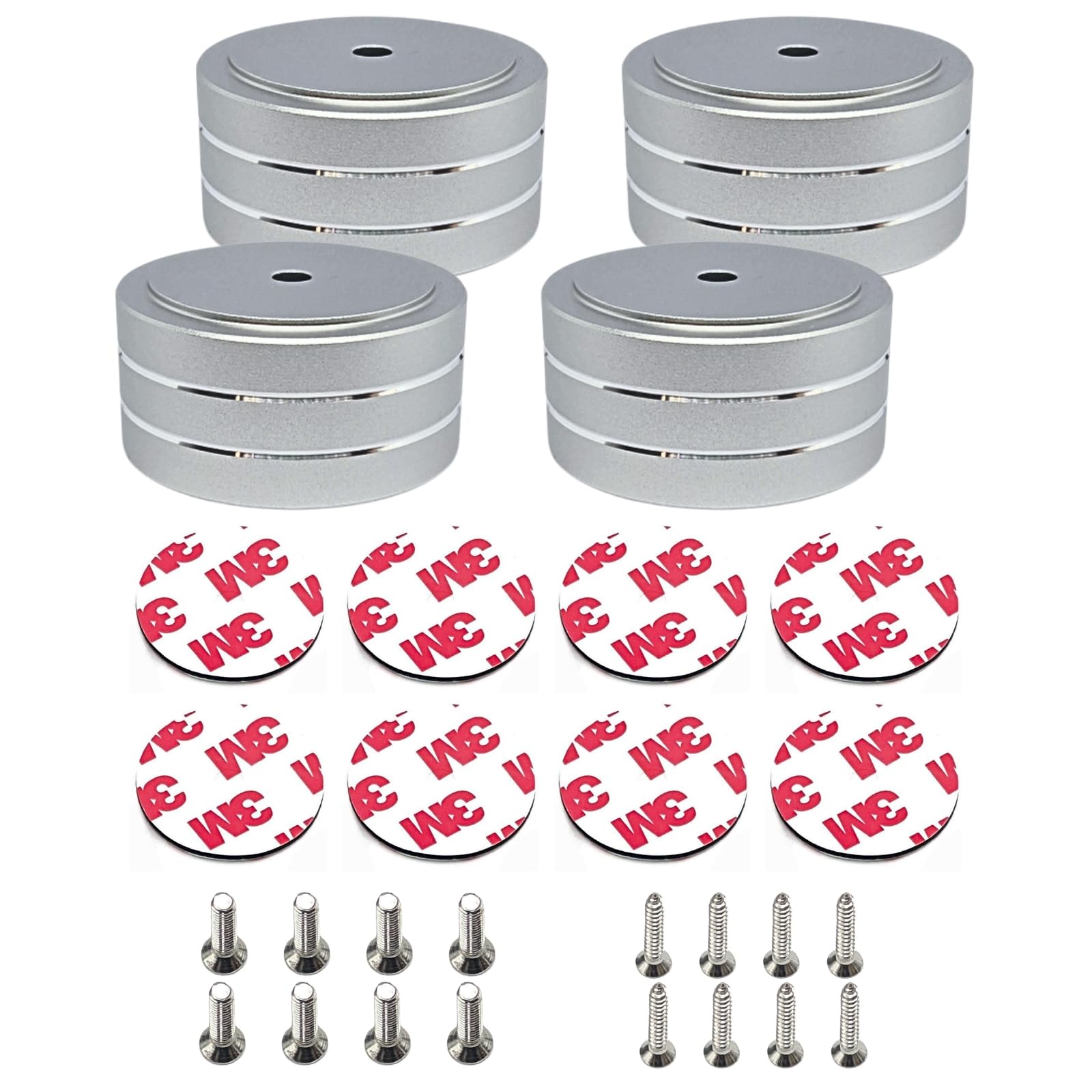

nanomaru Audio Aluminum Insulators 40x20mm with Rubber Speaker Spike Speaker Stand Spike with Height 4 Pieces Anti-Slip, Receiver, Base, Screws, чорний