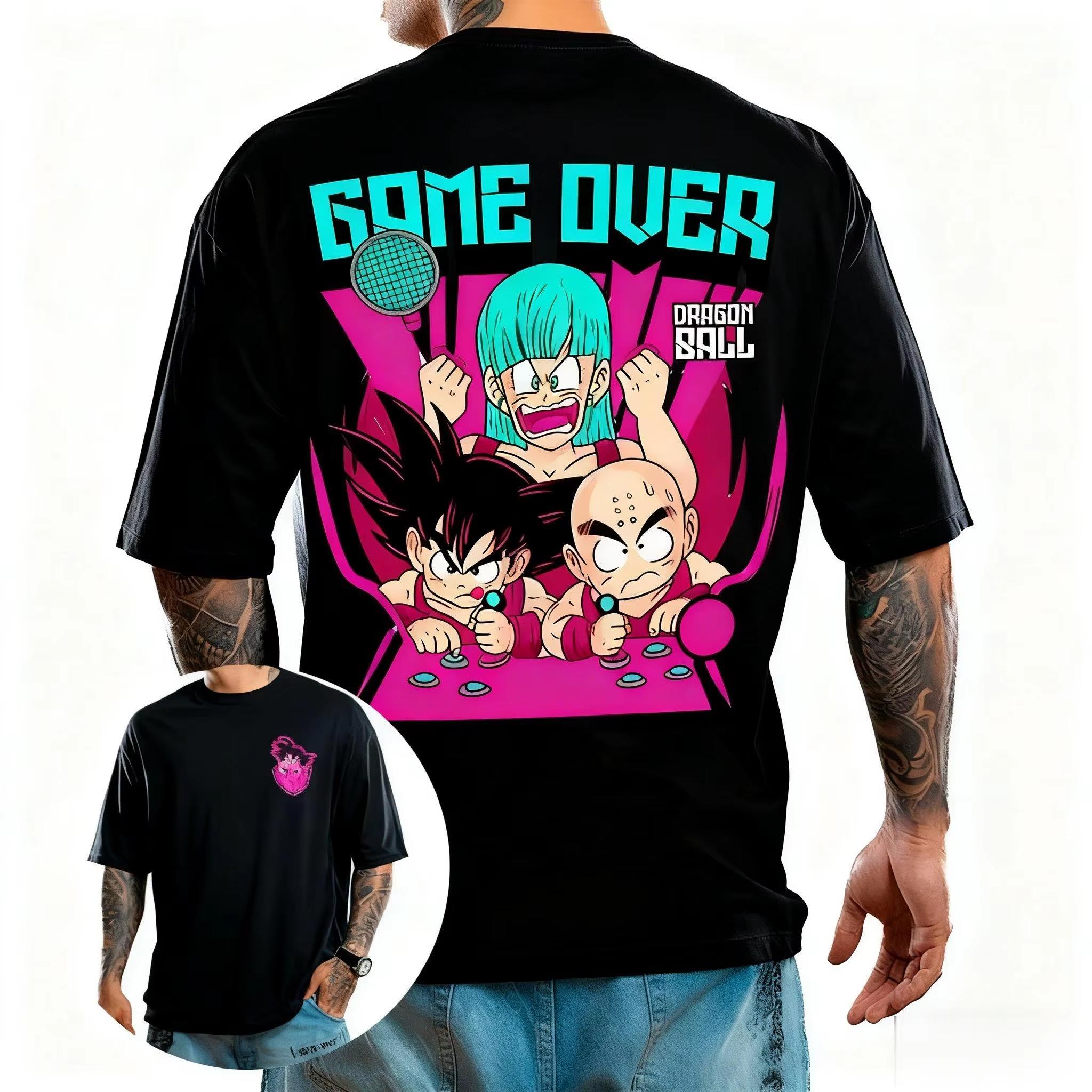 

Dragon Ball Tshirt Men Anime Graphic Tee Goku Bulma Streetwear Trendy Summer Casual Loose Short Sleeve Vintage Japanese Cartoon 3XL