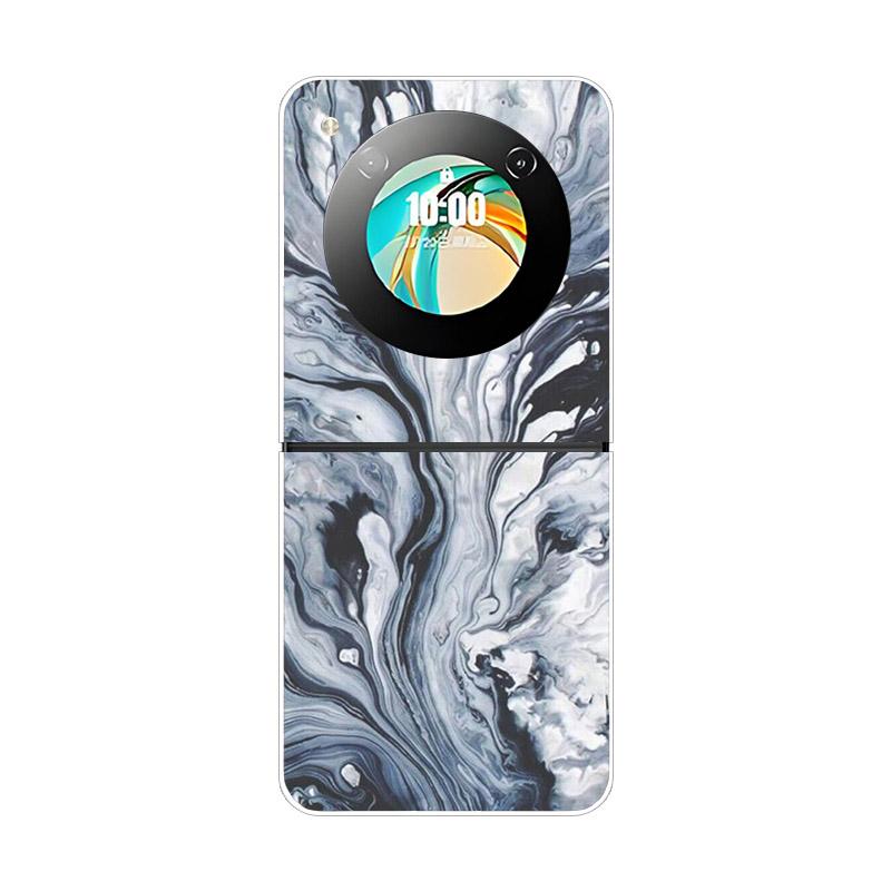 Etui na ZTE Nubia Flip NX724J Modne Malowane Przezroczyste Twarde PC Składane Na ZTE Libero Flip 5G A304ZT Przezroczyste Etui na Telefon Funda