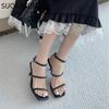 Fashion SUOJIALUN 2025 Summer New Brand Women Sandal Fashion Narrow Band Ladies Elegant Gladiator Shoes Thin High Heel Dress Pumps