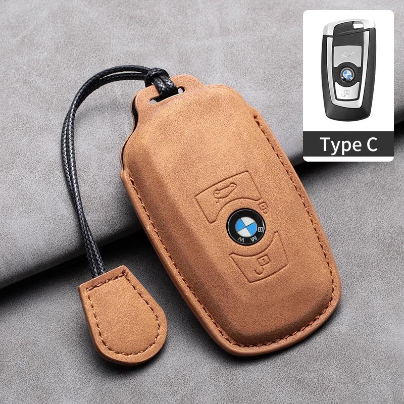 2025 Suede Leather Car Smart Key Case Fob Cover Shell For BMW 1 2 3 4 5 6 7 Series X1 X3 X4 X5 X6 F36 F25 F26 F30 F34 F10 F0