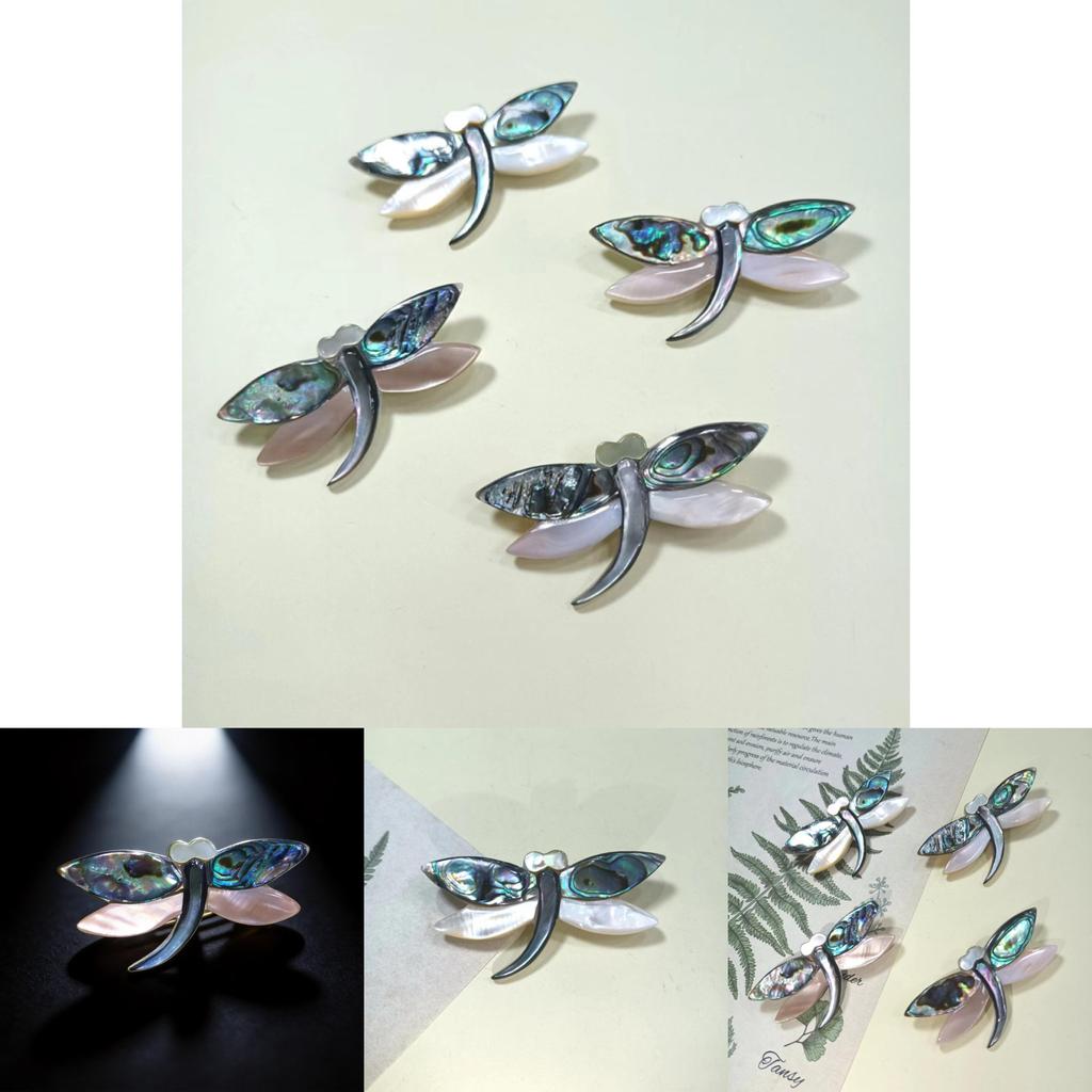 Shell Dragonfly Cartoon Brooch With Handcrafted Inlay For Girls And Women