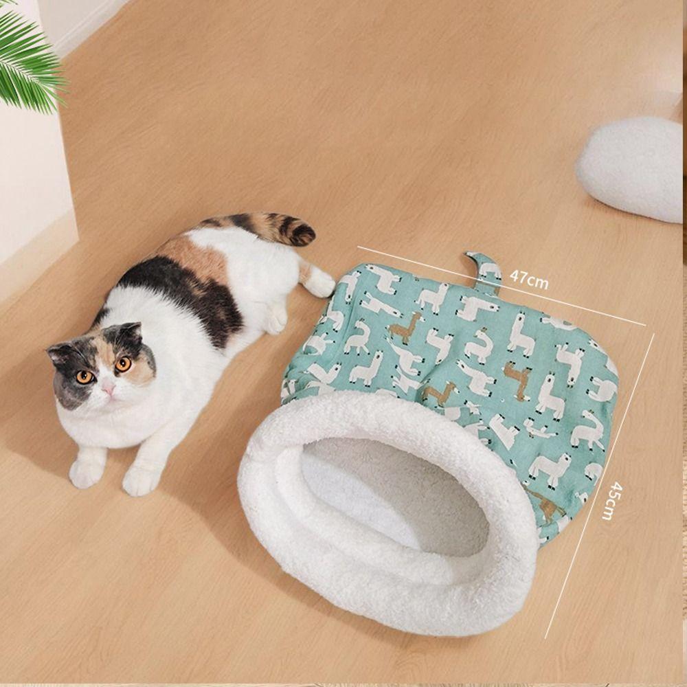 Indoor Comfortable Pet Snuggle Sack Cat Sleeping Bag Fleece Cotton Pet Supplies Winter Cat Bed Cave With Ears Warm Bed Dogs Cats