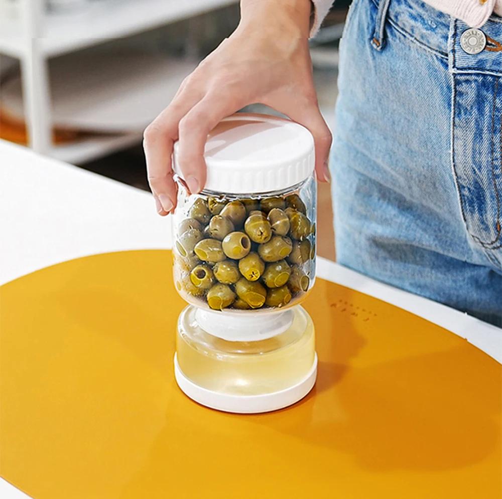 

Hourglass Dry-Wet Separation Glass Jar - Pickled Juice Filter Food Container, Perfect for Storing Vegetables & Pickles белый