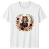 Spooky Halloween Dachshund T-Shirt Gothic Autumn Floral Pumpkin Dog Lover Gift