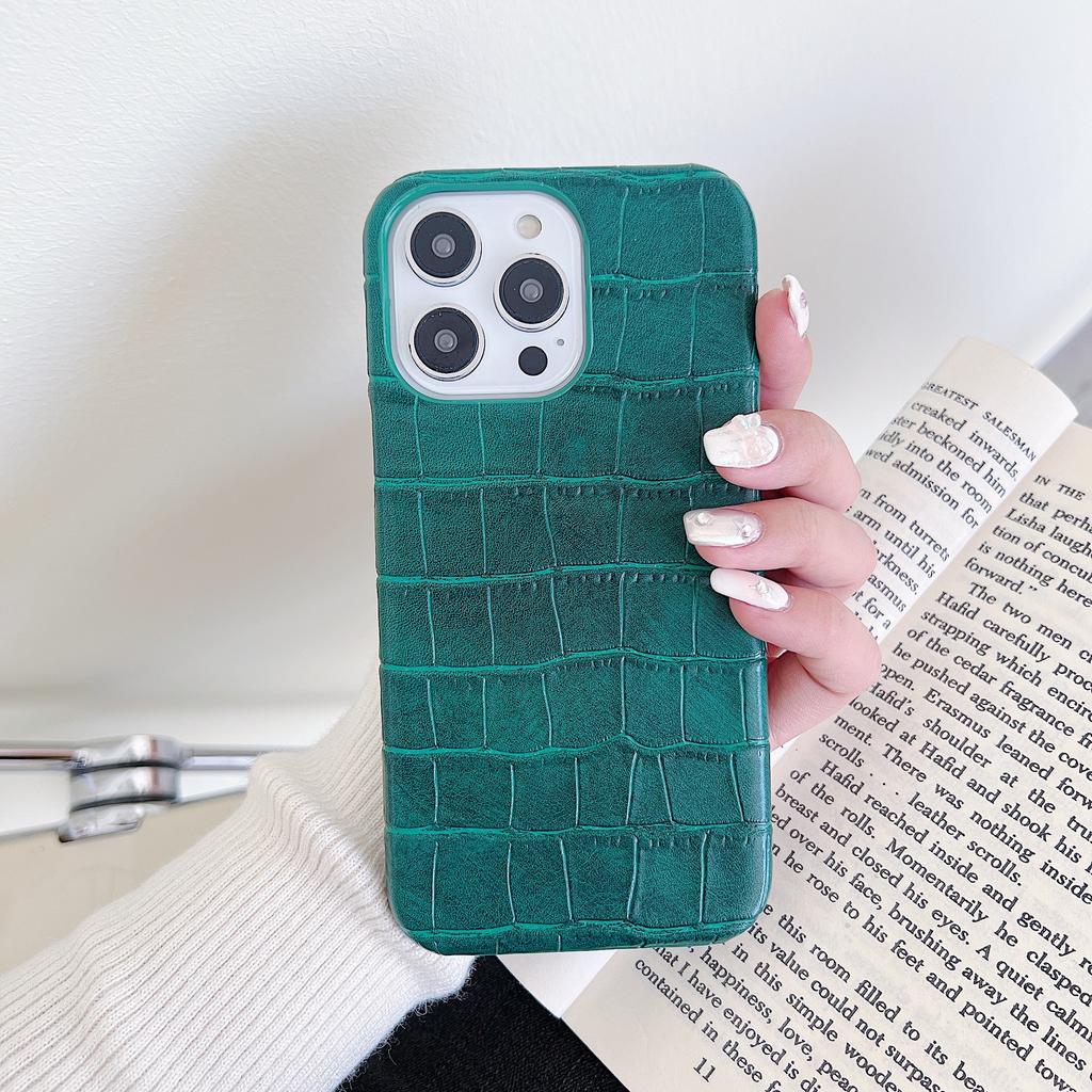 Alligator pattern 16/15/17 Apple phone case 1pro solid color 15promax trendy hand