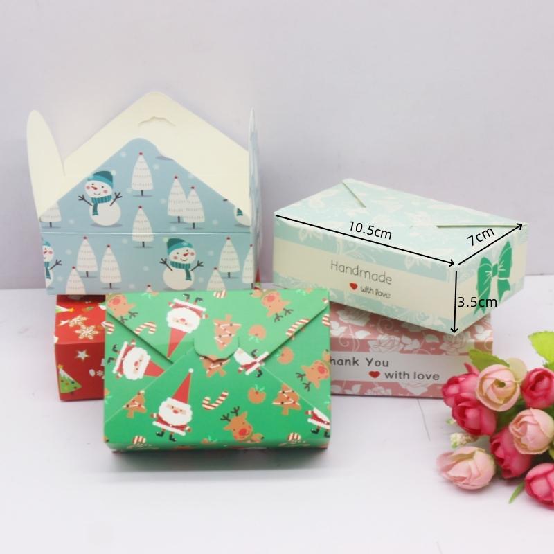 10pcs Christmas Gift Packs, Paper White Jewelry Bags, Chocolate Party Decorations