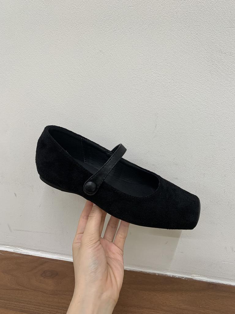 Jonmei for San retro suede word with shallow mouth Mary Jane female 2025 ballet little red shoes female