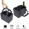Suitable for Weddings Travel Picnics 6 Bottles of Wine Bags with Compartments Portable Felt Wine Bottle Handbag with Handle Reusable Champagne Bags