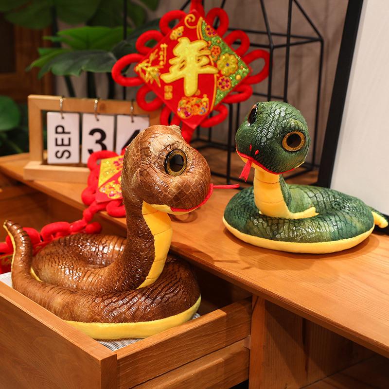 Zodiac Year Of The Snake Mascot Plush Toy Doll Cute Simulation Fake Snake Doll Ragdoll Children'S Gift