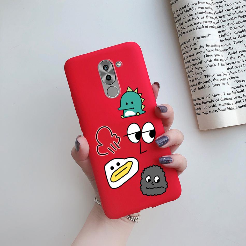 Liebesherz Hülle für Huawei Mate 9 Lite Für Huawei Honor 6X GR5 2017 Handyhülle Silikon Katze Kaktus Avocado Bemalt Mattes Cover