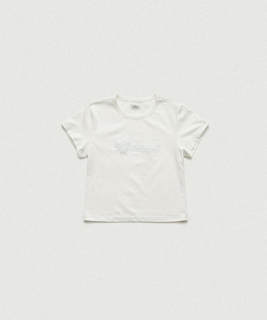 Deobanes Diana Chain Stitch Logo T-Shirt_White