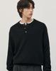 WORK ON BODY OFF Easyon Semi-Overfit Henley Neck Knit [Black]