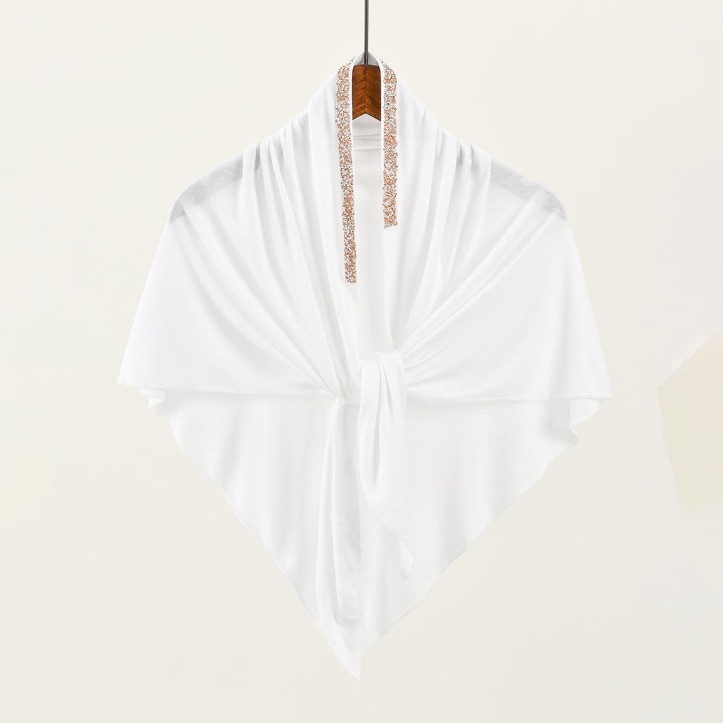 Diamond Modal Jersey Hijab Triangle Scarf Woman Muslim Hijab Shawls Ladies Soft Wraps Solid Color Islamic Headband Turban