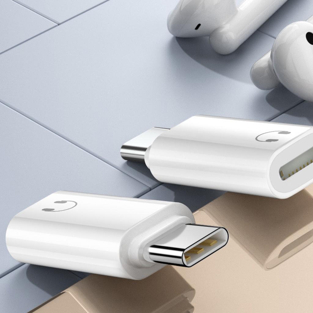 USB C to Audio Adapter Type C Male to Female Converter for iPhone iPad MacBook Headphone Use Only