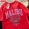Malibu Beach Simple Letter Printing Print Men Women Top Fashion T Shirt Cotton Loose T-Shirt Casual O-Neck Clothes Oversize Top