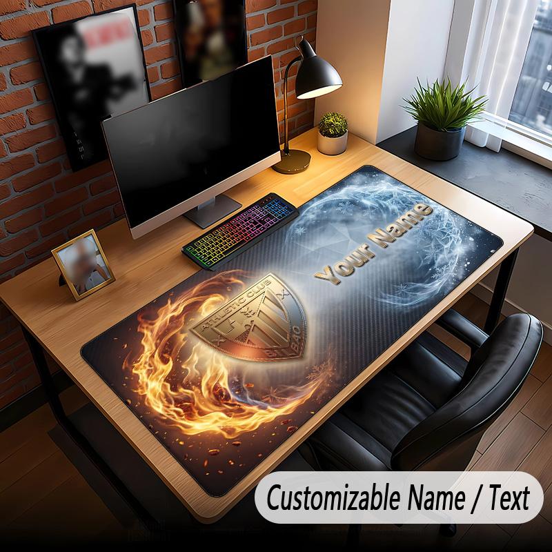 Large Mouse Pad Athletic Bilbao FC Print Custom Name Text Desk Mat for Office Gaming