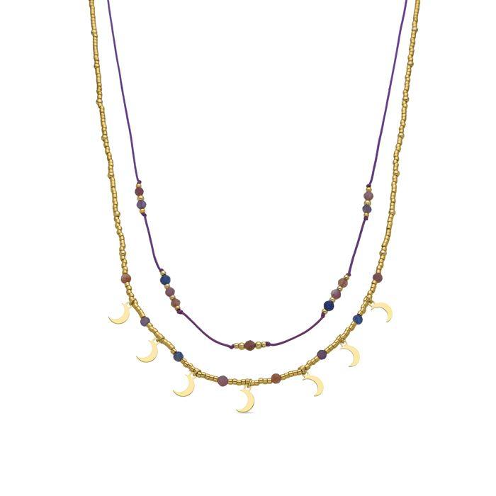 Collier - LUXENTER - Kapac - Argent 925 - Cristal Multicolore - Or 18k