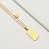 Vintage Geometric 12 Constellations Square Pendant Necklace Fashion Gold Color Metal Collar Charm Necklace Jewelry 2024 New