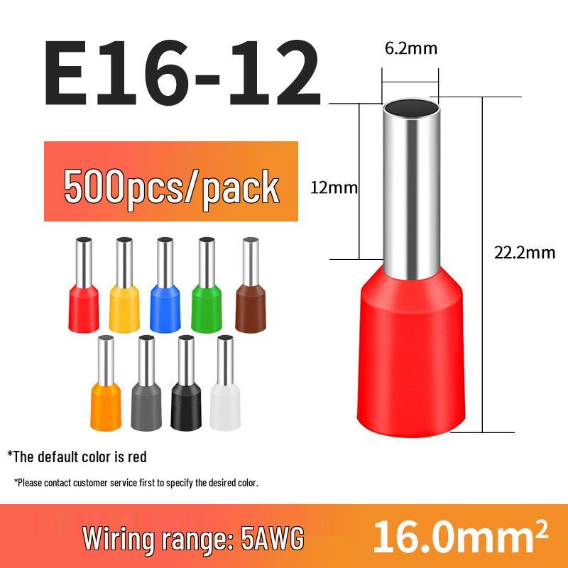 VE Tube-Type Pre-Insulated Terminal E 0308 Cold-Pressed Pin Terminal