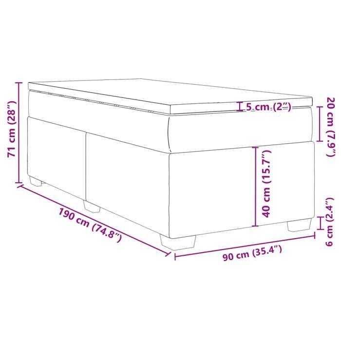 VidaXL Sommier à lattes de lit avec matelas Marron foncé 100x200 cm 3291187