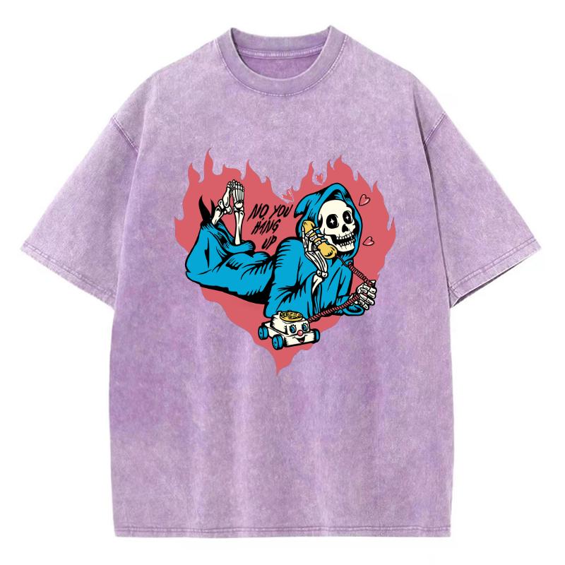 

Расписанная вручную футболка с принтом черепа любви женская из стираного хлопка с коротким рукавом свободная большого размера унисекс топ пародия на ретро-стиль одежда для мужчин 3XL