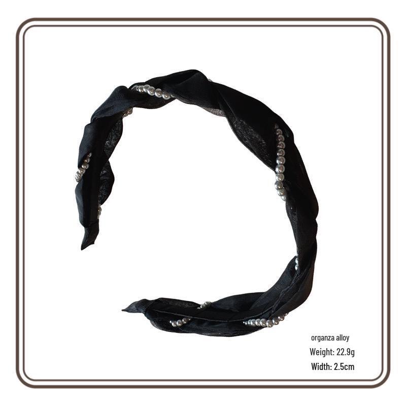 Korean Sweet Pearl Twist Mesh Headband - Elegant Women's Hair Accessory for Outings