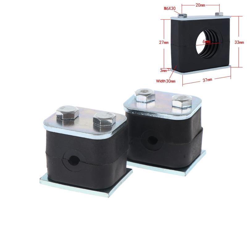 2Pcs Black Nylon Pipe Clamp Bolted Plastic Clip Tube Fastener 6-50Mm Diameter For Fixing And Binding Accessories