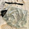 Plus Size Ladies' Retro Bow Flower High Waisted Sexy Lace Breathable Triangular Underwear