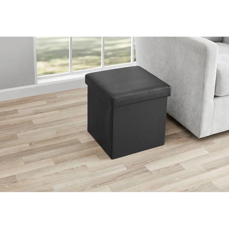 Collapsible Storage Ottoman Spacious Cube Seat Indoor Organizer Removable Lid Modern Footrest Furniture Clutter Solution