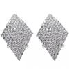 Rhombus Shaped Stud Earrings for Women Modern Fashion Female Piercing Accessories Luxury Cubic Zirconia Trendy Jewelry