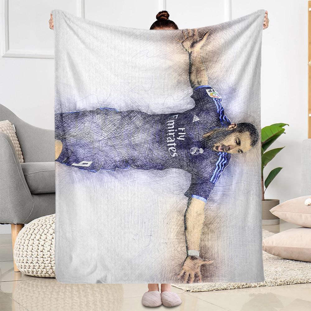 Football Player Action Blanket Soft Warm Cozy Great for Picnics Bed Seaside All-Season Use Warmthful Decor Gift for Travel Home Birthdays